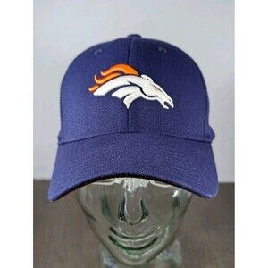 Vintage NFL Denver Broncos Baseball Cap Stretch Fit OSFM Navy Logo Embroidered